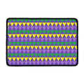 Geometric Mardi Gras Pattern Print Kitchen Mat