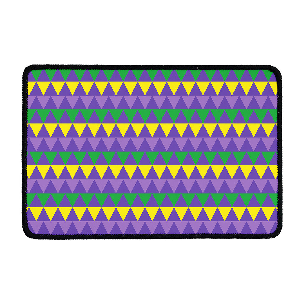 Geometric Mardi Gras Pattern Print Kitchen Mat