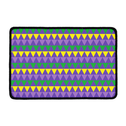 Geometric Mardi Gras Pattern Print Kitchen Mat
