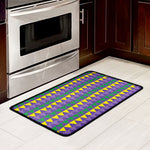 Geometric Mardi Gras Pattern Print Kitchen Mat