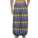 Geometric Mardi Gras Pattern Print Lantern Pants