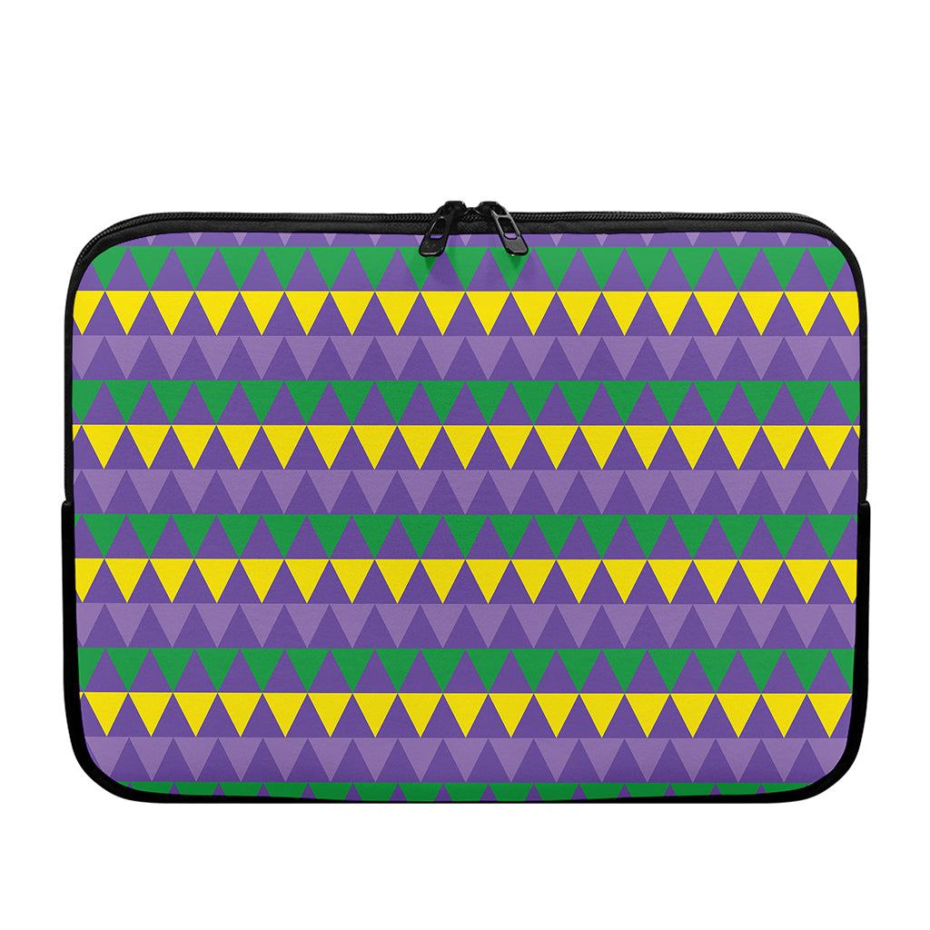 Geometric Mardi Gras Pattern Print Laptop Sleeve