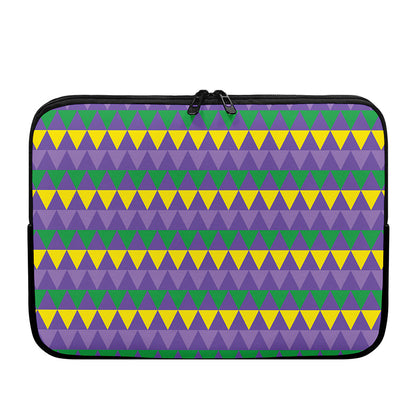 Geometric Mardi Gras Pattern Print Laptop Sleeve