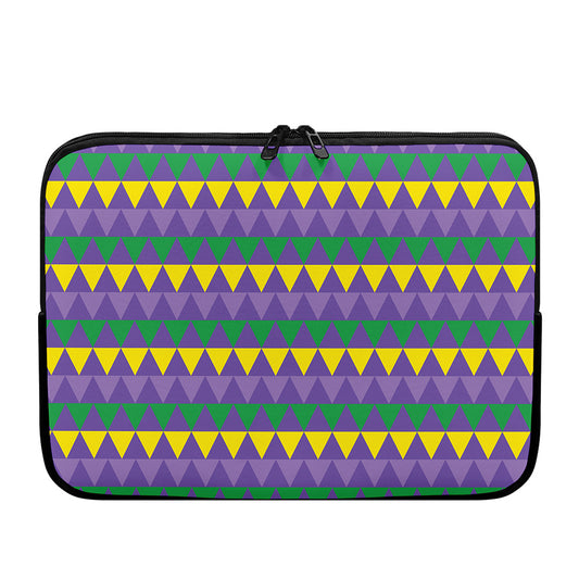 Geometric Mardi Gras Pattern Print Laptop Sleeve