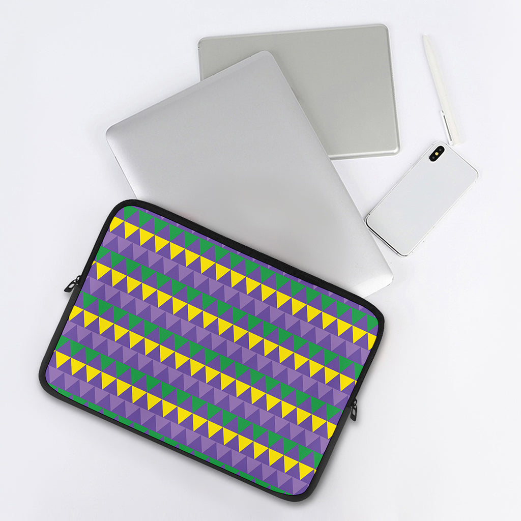 Geometric Mardi Gras Pattern Print Laptop Sleeve