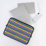 Geometric Mardi Gras Pattern Print Laptop Sleeve