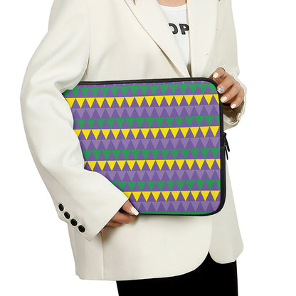 Geometric Mardi Gras Pattern Print Laptop Sleeve