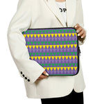 Geometric Mardi Gras Pattern Print Laptop Sleeve