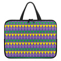 Geometric Mardi Gras Pattern Print Laptop Sleeve With Handle