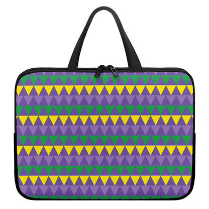 Geometric Mardi Gras Pattern Print Laptop Sleeve With Handle