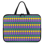 Geometric Mardi Gras Pattern Print Laptop Sleeve With Handle