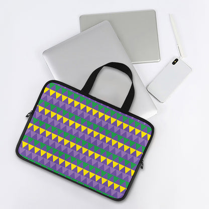 Geometric Mardi Gras Pattern Print Laptop Sleeve With Handle