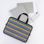 Geometric Mardi Gras Pattern Print Laptop Sleeve With Handle