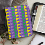 Geometric Mardi Gras Pattern Print Leather Bible Cover