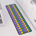 Geometric Mardi Gras Pattern Print Long Kitchen Mat