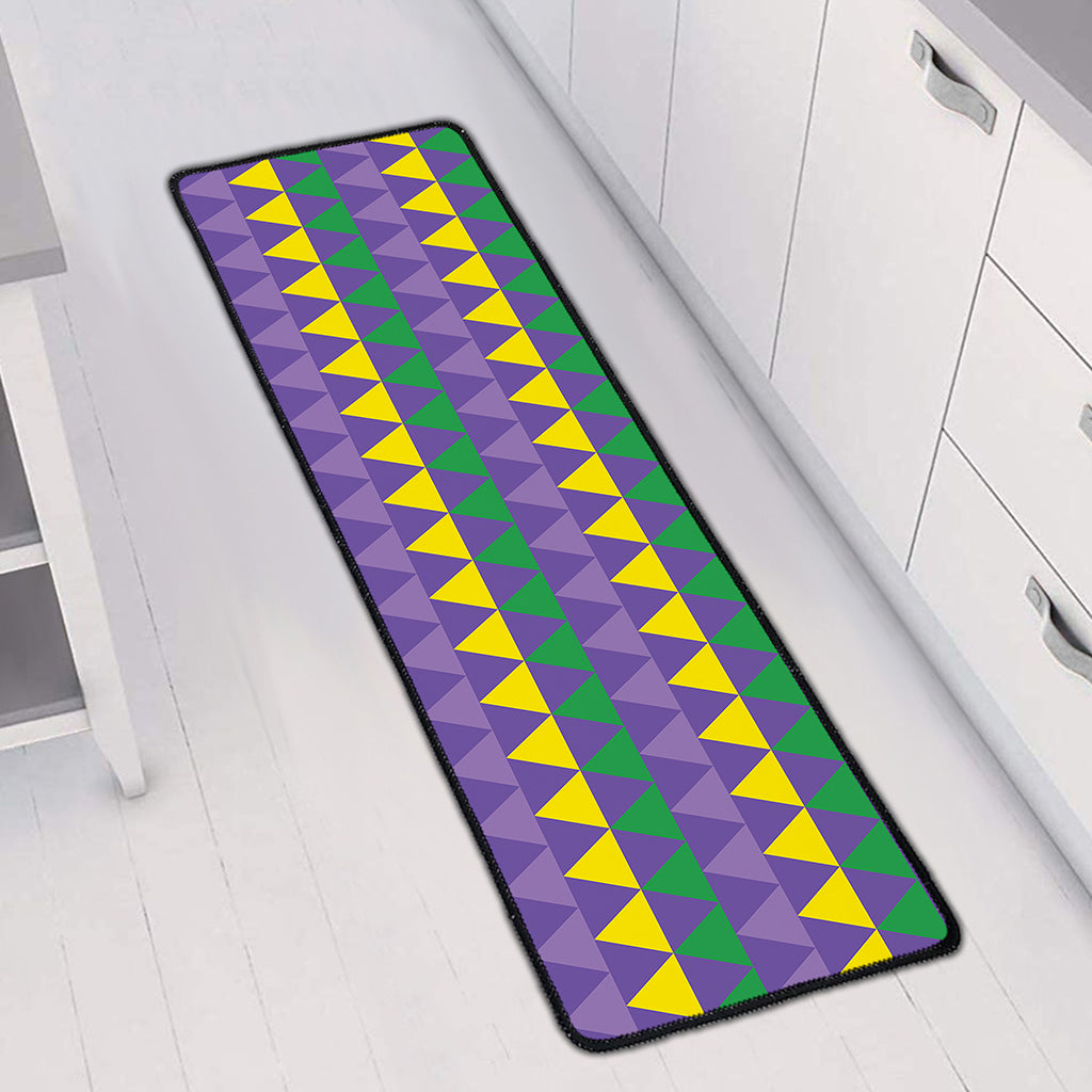 Geometric Mardi Gras Pattern Print Long Kitchen Mat