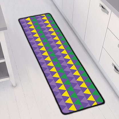 Geometric Mardi Gras Pattern Print Long Kitchen Mat