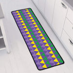 Geometric Mardi Gras Pattern Print Long Kitchen Mat
