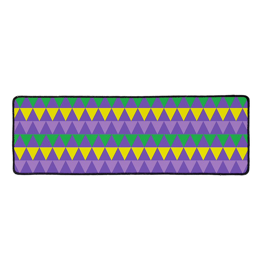 Geometric Mardi Gras Pattern Print Long Kitchen Mat
