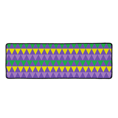 Geometric Mardi Gras Pattern Print Long Kitchen Mat