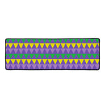 Geometric Mardi Gras Pattern Print Long Kitchen Mat