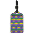 Geometric Mardi Gras Pattern Print Luggage Tag