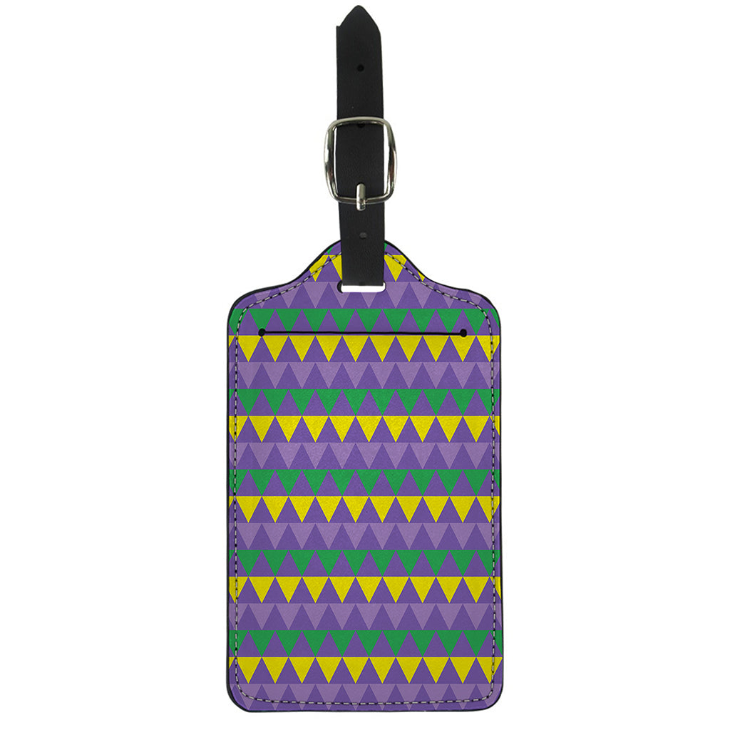Geometric Mardi Gras Pattern Print Luggage Tag