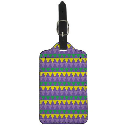 Geometric Mardi Gras Pattern Print Luggage Tag
