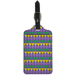 Geometric Mardi Gras Pattern Print Luggage Tag