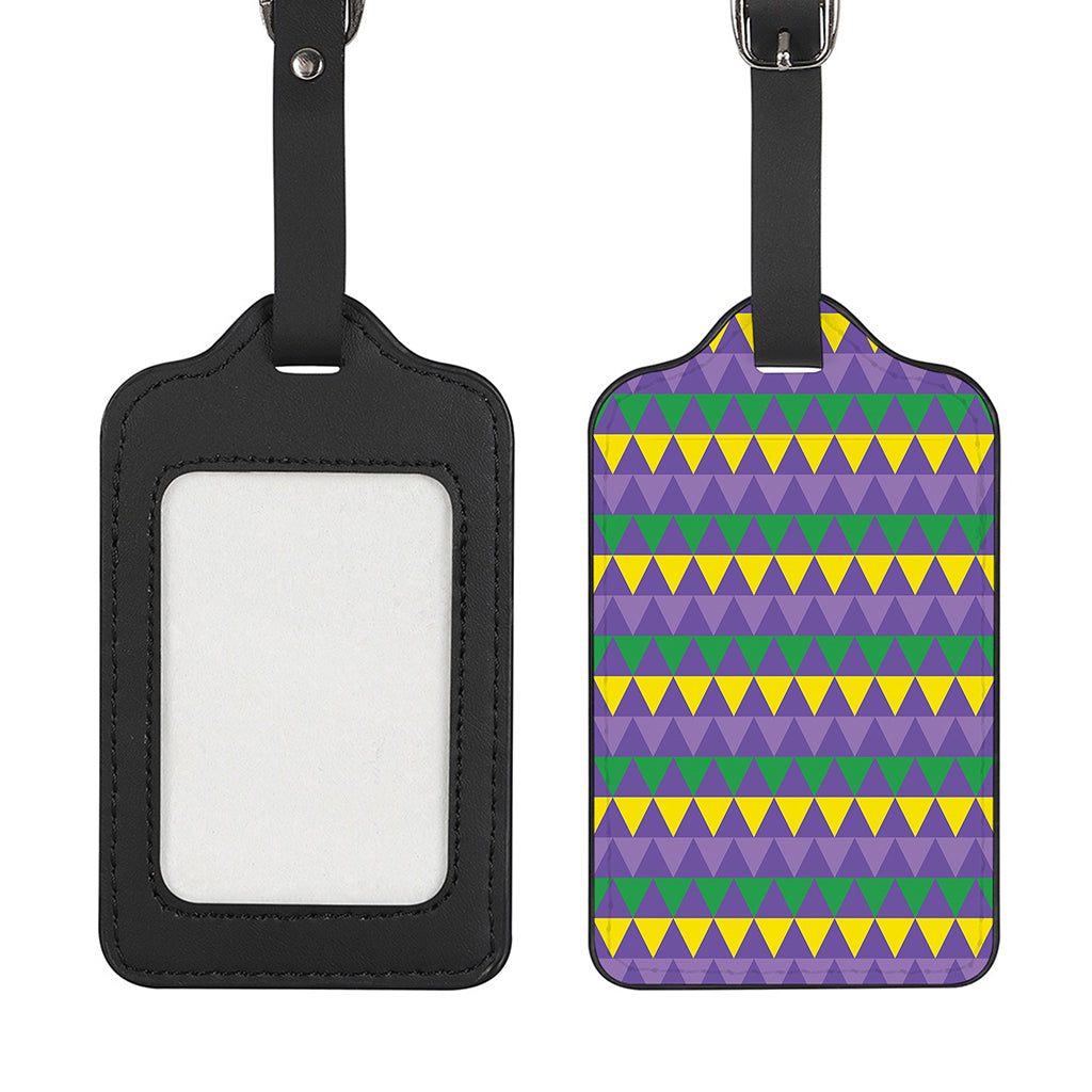 Geometric Mardi Gras Pattern Print Luggage Tag