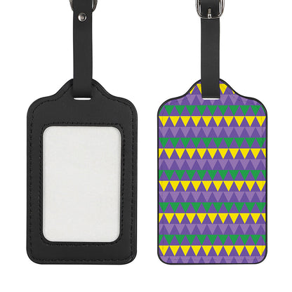 Geometric Mardi Gras Pattern Print Luggage Tag