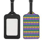 Geometric Mardi Gras Pattern Print Luggage Tag