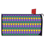 Geometric Mardi Gras Pattern Print Mailbox Cover