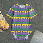 Geometric Mardi Gras Pattern Print Men's Bodysuit
