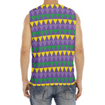 Geometric Mardi Gras Pattern Print Men's Fitness Tank Top