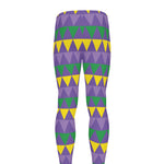 Geometric Mardi Gras Pattern Print Men's leggings