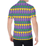 Geometric Mardi Gras Pattern Print Men's Shirt