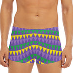 Geometric Mardi Gras Pattern Print Men's Short Boxer Briefs