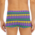 Geometric Mardi Gras Pattern Print Men's Short Boxer Briefs