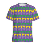 Geometric Mardi Gras Pattern Print Men's Sports T-Shirt