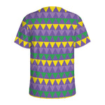 Geometric Mardi Gras Pattern Print Men's Sports T-Shirt