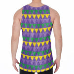 Geometric Mardi Gras Pattern Print Men's Velvet Tank Top