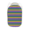 Geometric Mardi Gras Pattern Print Mesh Laundry Hamper