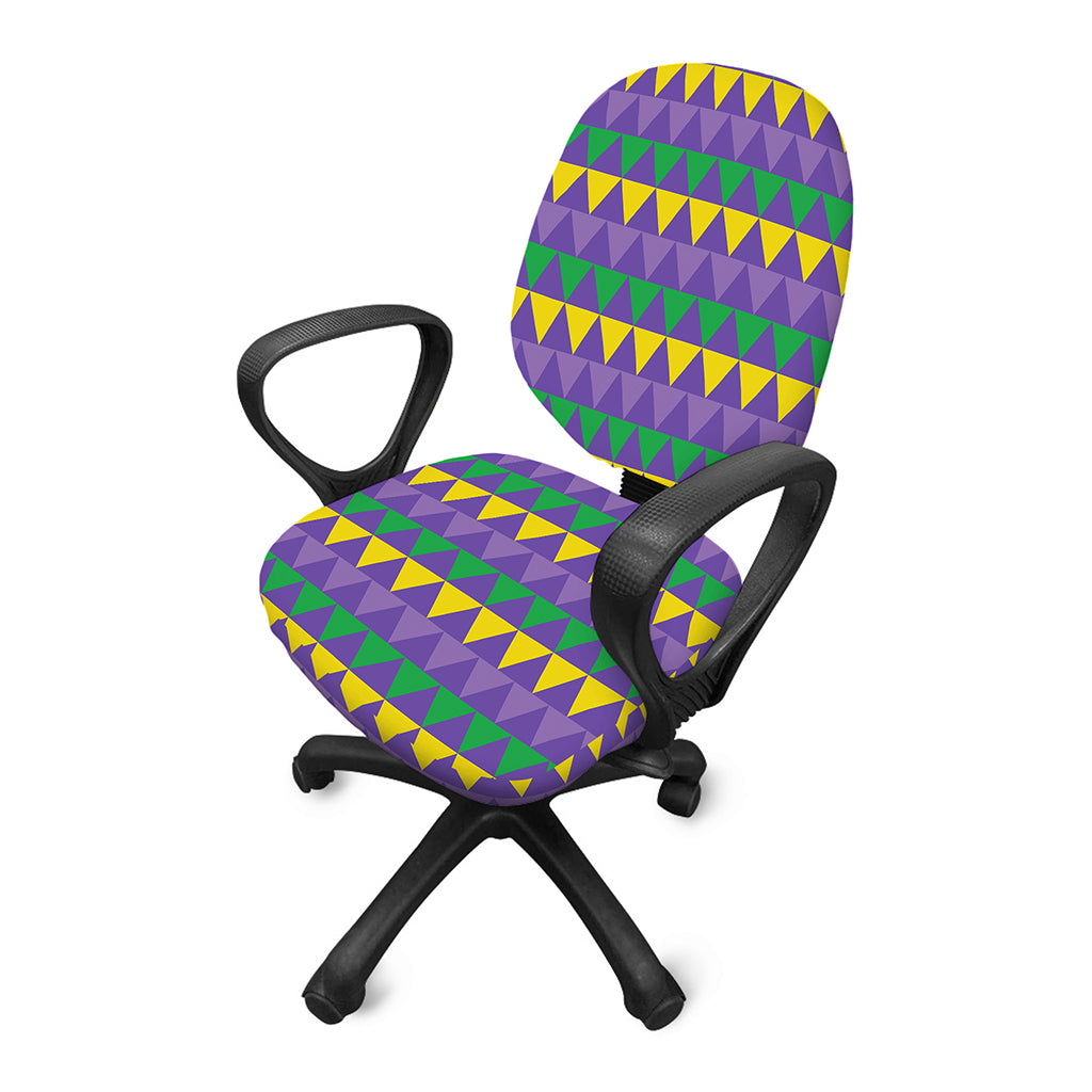 Geometric Mardi Gras Pattern Print Office Chair Cover