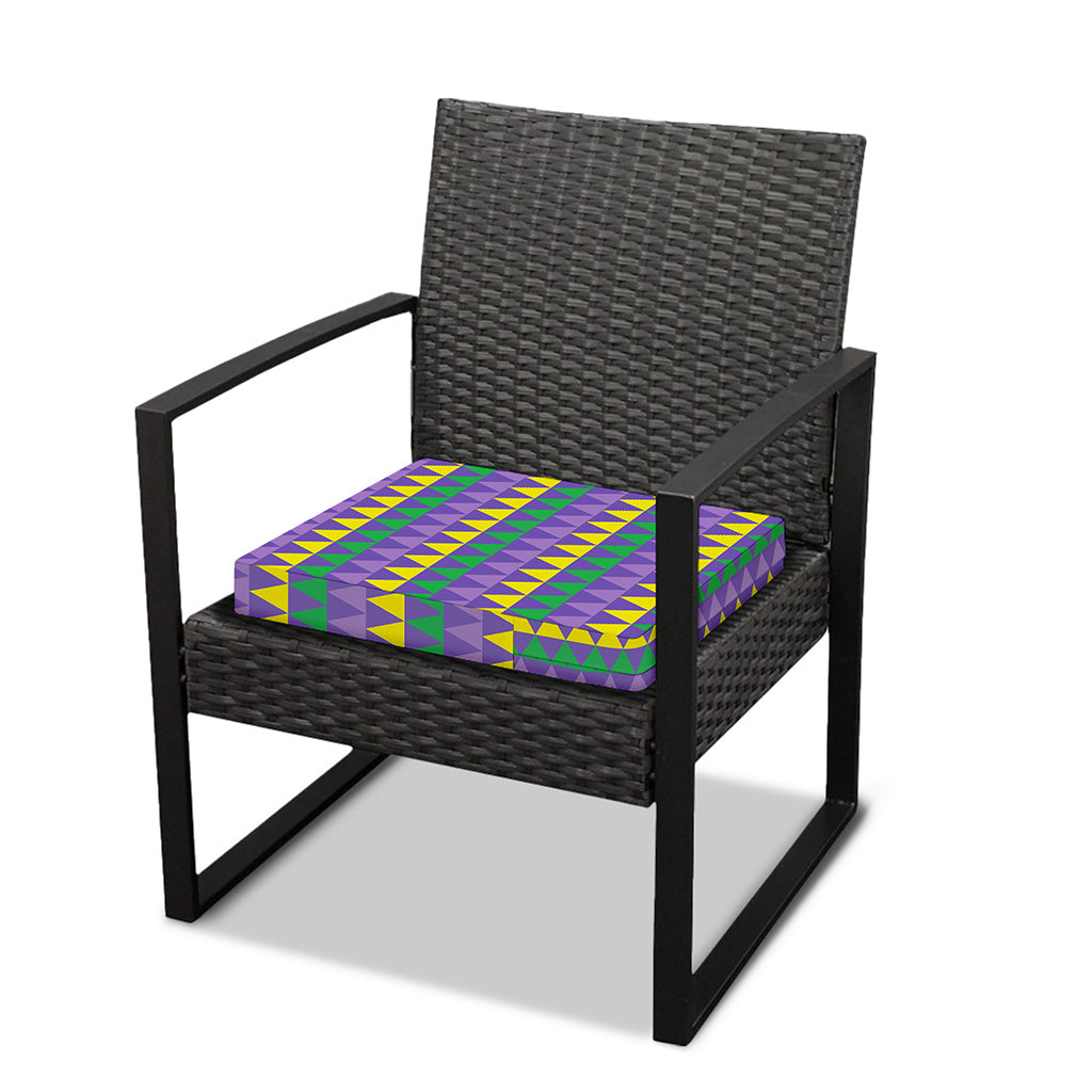 Geometric Mardi Gras Pattern Print Outdoor Seat Cushion Cover
