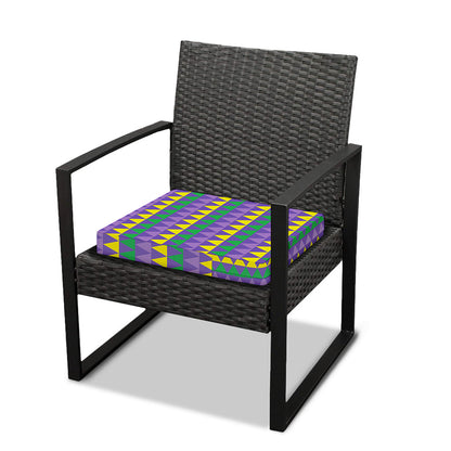 Geometric Mardi Gras Pattern Print Outdoor Seat Cushion Cover