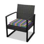 Geometric Mardi Gras Pattern Print Outdoor Seat Cushion Cover