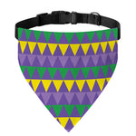 Geometric Mardi Gras Pattern Print Over The Collar Dog Bandana