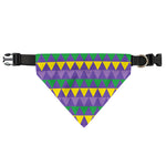 Geometric Mardi Gras Pattern Print Over The Collar Dog Bandana