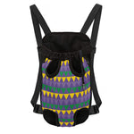 Geometric Mardi Gras Pattern Print Pet Carrier Backpack
